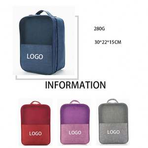 Sac à chaussures de voyage portable personnalisé, grande capacité, trois couches, sac à chaussures de voyage à fermeture éclair, sac de rangement pour baskets en Oxford - Product Image 4