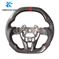 Volant en cuir et fibre de carbone à fond plat forgé sur mesure pour Mazda 3 6 CX3 CX5 CX4 CX8 CX9 MX5 CX-5 MX-5 2010 2015 2018