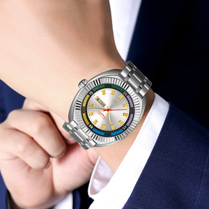 Reloj cronógrafo redondo para hombre, reloj de pulsera de lujo de acero inoxidable, reloj de cuarzo resistente al agua 30M - Product Image 1