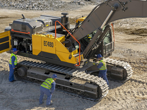 Excavatrice hydraulique sur chenilles de 48 tonnes, marque de premier plan EC480DL, avec godet de 3,8 m³, pièces de rechange et <span class=keywords><strong>tarière</strong></span> pour l'agriculture - Product Image 1
