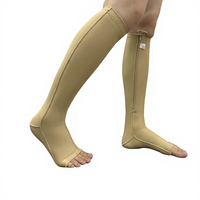 Chaussettes de compression tricotées jusqu'au genou 11-19 mmHg, chaussettes sans orteils, unisexe pour hommes et femmes, améliore la circulation sanguine