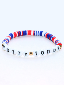Braccialetto personalizzato personalizzato per il giorno del gioco bracciale con perline per la scuola del College bracciale con lettere personalizzate - Product Image 5