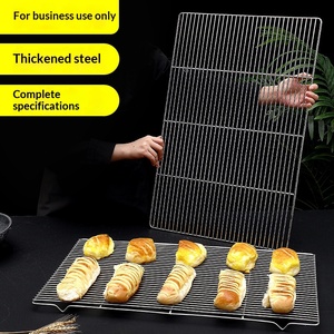 Grille de cuisson <span class=keywords><strong>plate</strong></span> en acier inoxydable à pieds carrés, non revêtue, pour barbecue, four, pain, égouttoir, séparateur d'huile - Product Image 2