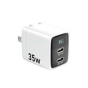 Produits tendance 2026 : Chargeur rapide multi-ports GaN 35W avec affichage numérique, fabricant de chargeurs USB Type-C, prise UK - Product Image 1