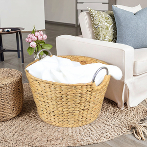 Bộ 3 Tay Trang Trí Dệt Mây Lưu Trữ Giỏ Linh Hoạt Nước Lục Bình Với Dây Xử Lý Cho Hộ Gia Đình Nhà Bếp Tổ Chức - Product Image 3