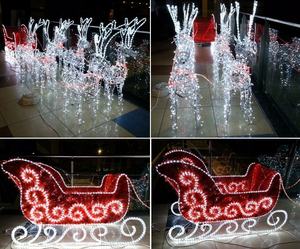 Toprexdecor Moderne Intérieur/Extérieur Décoration de Noël Géant Lumineux Renne Traîneau Guirlande Soie <span class=keywords><strong>Maison</strong></span> Xmas Holiday Factory - Product Image 6