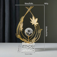 Décoration nordique en verre acrylique pour salon, hôtel, bureau moderne, accents décoratifs de table, art de luxe doré, cristal, décoration intérieure