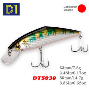 Leurre Minnow 63mm 85mm ABS Flottant Minnow <span class=keywords><strong>Jerk</strong></span> Bait Hard Rattles Plastique Pêche Trolling Leurre pour Rivière et Lac - Product Image 1