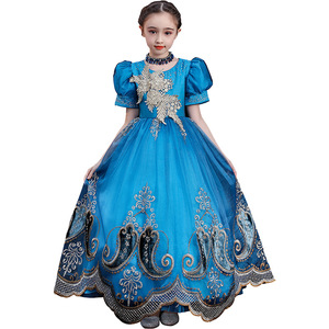 Il modello di dramma di corte della ragazza del palcoscenico blu splendido Drag Show lo stile straniero presiede il <span class=keywords><strong>Costume</strong></span> di esecuzione del pianoforte - Product Image 5