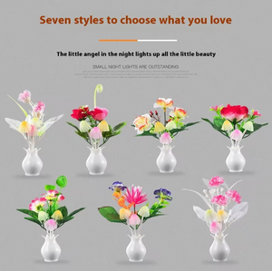 Lumières LED colorées changeantes originales à brancher, capteur crépusculaire, veilleuse, fleurs pour chambre à coucher - Product Image 4