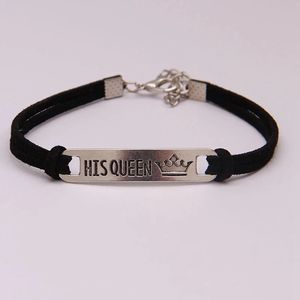 2Pcs Set su reina Su Rey de aleación de pulsera de pareja de regalo de la joyería - Product Image 6