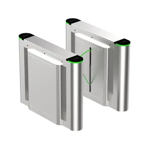 Fast Pass Security Double Wing Walking Flap Barrier Gate Qr Reader With Flap Barrier Hs Code Turnstile