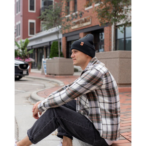 DB Sports Hats Traditional Solid Charcoal Black Cuffed Hat - Product Image 4