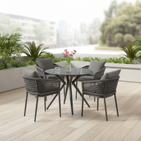 Chaises de salle à manger en aluminium tressé de luxe, design moderne de chaise de restaurant noire pour table
