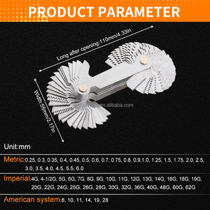 Jauge de pas de filetage SAE <span class=keywords><strong>Whitworth</strong></span> 55 degrés et métrique 60 degrés et US 60 degrés - Product Image 4