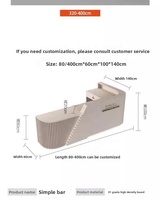 Comptoir de caisse en bois à haute capacité de charge avec arc circulaire, résistant à l'usure et anti-salissures, idéal pour les salons de beauté et les centres commerciaux