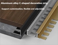 Profilé métallique flexible en forme de F pour les bords des carreaux et des sols courbes - Moulure de transition pour sols