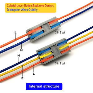 Connecteur de raccordement à levier 3 broches pour applications électriques, contacts <span class=keywords><strong>en</strong></span> cuivre, femelle, 250V 32A, boîtier PA66/PC, connexions de fils - Product Image 4