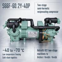 Kompresor Piston Semi Tertutup Dua Tahap S66F-60.2Y untuk Pendinginan Cepat, Terbuat untuk Tunnel Freezing dan Spiral Freezing Tuna