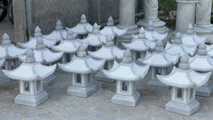 Lanterne de jardin de style japonais en pierre naturelle | Lumière de sculpture extérieure en granit pour temples et parcs - Product Image 4