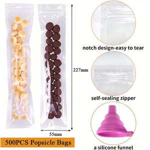 In Stock Wholesale Heat Seal Plastic <b>Frozen</b> Icy Ice Lolly Stick Cream Tube Zip Lock Popsicle Packaging <b>Bag</b> for Juice Pop Sicles - Product Image 2