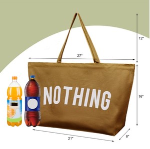 <span class=keywords><strong>Bolsa</strong></span> de Lona Extra Grande con Asas Dobles - <span class=keywords><strong>Bolsa</strong></span> de Compras Reutilizable con Estampado de Letras para Mujer, para la Playa - Product Image 5