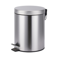 Poubelle ronde en acier inoxydable jaune de 20l, 30l, 40l, couvercle plat, poubelle ménagère