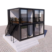 Maison conteneur méditerranéenne à 2 étages, bureau à domicile, terrasse modulaire, escalier, hôtel préfabriqué, garantie 3 ans