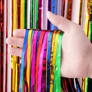<span class=keywords><strong>Rideau</strong></span> <span class=keywords><strong>de</strong></span> fête décoratif en feuille métallisée arc-en-ciel, 1x2m, coloré et lumineux, pour <span class=keywords><strong>porte</strong></span> - Product Image 1