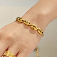 Bracelet Coquillage Élégant pour Femme en Acier Inoxydable 316L Plaqué Or 18K PVD, Anti-ternissement, Thème Océan, Accessoire de Plage Estival