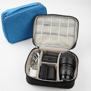 Sac de rangement pour appareils électroniques en polyester de luxe à trois couches, sac de voyage portable pour câbles numériques, étui pour gadgets avec fermeture éclair - Product Image 5