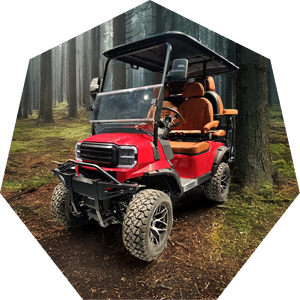 Precio de fábrica 150A Plomo-ácido y litio Street Legal 2 + 2 Seat Carros de golf de caza eléctricos - Product Image 1