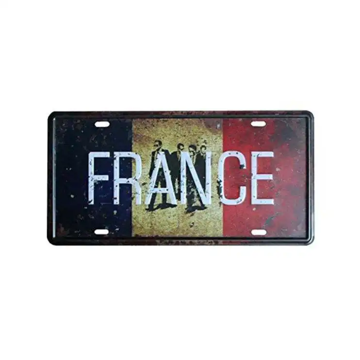 Factory Make Your Designs United States Decoration Metal Print License Plate Vintage Retro Tin Plate Car Decor Number Plate