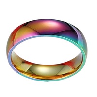 Bagues en pierre d'hématite plaquées de couleurs arc-en-ciel, très vendues, pour hommes et femmes