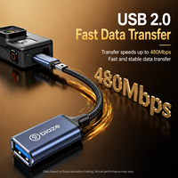 Cable OTG Mini USB a USB-A Hembra Biaze con Blindaje de Lámina Trenzada de Nailon - Adaptador Host para GPS, Cámara, MP4 y Memoria USB