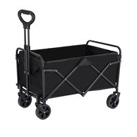 Chariot de camping pliable d'extérieur, grande capacité, avec roues pivotantes en métal, chariot de transport pliable