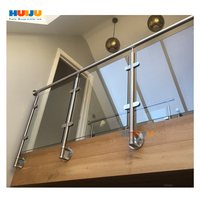 Garde-corps extérieur en verre HJ pour escalier de balcon Garde-corps en aluminium Balustrades à poteaux de pont Balustre avec verre Système de garde-corps d'usine