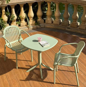 Modern <b>Round</b> Dining Outdoor <b>Table</b> Perforated Plastic Weather Resistant <b>Garden</b> Furniture with 3-Year Warranty - Product Image 6