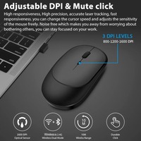 Mouse Gaming Nirkabel Dual-mode Isi Ulang USB RGB Backlit Silent Kompatibel Multi-perangkat DPI Dapat Disesuaikan untuk Laptop iPad Ponsel