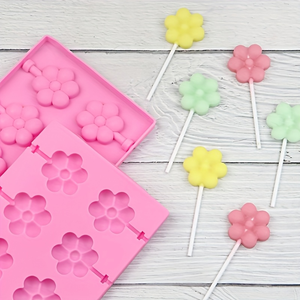 Stampo lecca-lecca in Silicone dodici cavità a forma di fiore caramella stampo di cioccolato strumento di cottura per <span class=keywords><strong>dolci</strong></span> fai da te - Product Image 6