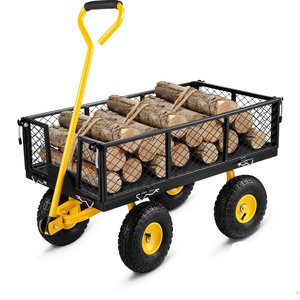 Heavy Duty 500 Lbs Capacity Wagon <strong>Cart</strong> With Removable Mesh Sides Convert Flatbed Farm Yard Garden Steel Mesh Garden <strong>Cart</strong> - Product Image 1
