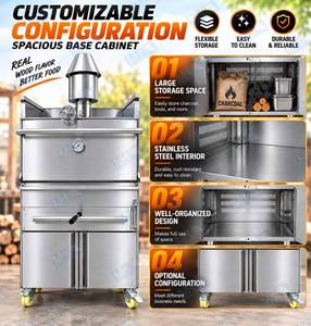 Parrilla de Carbón Estilo <span class=keywords><strong>Argentino</strong></span> Comercial Personalizada, Horno de Barbacoa de Madera para Exteriores de Doble Altura Ajustable y Alta Resistencia - Product Image 5
