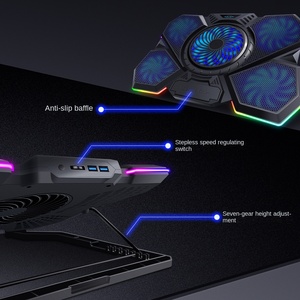 2024 máy tính xách tay mới RGB làm mát cơ sở tản nhiệt với nâng tốc độ khung quạt làm bằng nhựa bền - Product Image 4