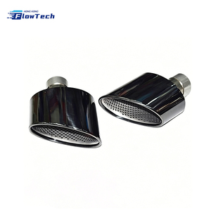 Puntas de escape cuádruples ovaladas grandes de acero inoxidable 304 para Audi A3 A4 A5 A6 A7, estilo RS, reemplazo de tubo de escape, mejora del sistema de escape - Product Image 1