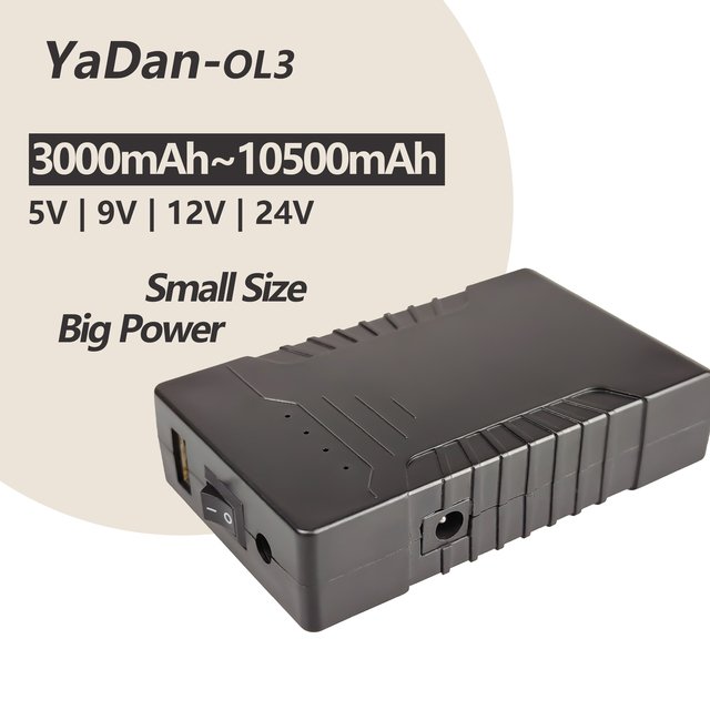 OL3 Mini UPS Backup Power with Stable 5V 9V 12V DC Output Online Mini UPS for Wifi Router Modem CCTV Camera