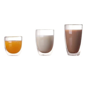 <b>Double</b> <b>Walled</b> <b>Glass</b> <b>Coffee</b> Cups High Borosilicate Transparent Heat Insulating Reusable Beverage <b>Glasses</b> For Tea And <b>Coffee</b> - Product Image 2