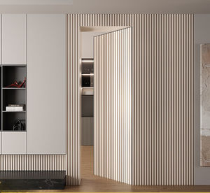 Panel de Pared Interior con Diseño Moderno, Revestimiento de Pared Acanalado Integrado y Móvil, <span class=keywords><strong>Puerta</strong></span> de Dormitorio con Marco Oculto - Product Image 5