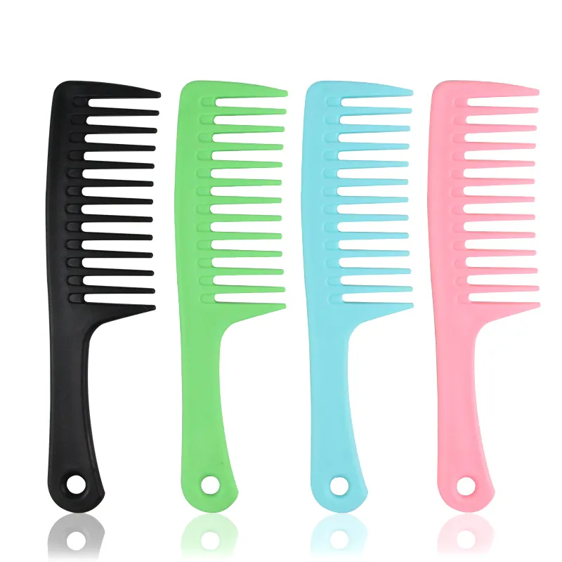 Master lee benutzer definierte Logo große bunte Zahn entwirren Shampoo Kunststoff lockigen Haarkamm