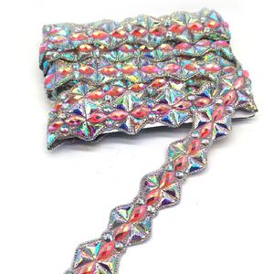 Frangia di strass personalizzata rifilatura in ferro su Appliques lavorazione Trim strass per 2025 Bahamas carnevale <span class=keywords><strong>Mas</strong></span> - Product Image 3