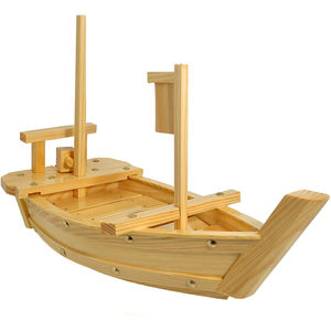 ESTICK, equipo de restaurante ecológico japonés, barco de <span class=keywords><strong>sushi</strong></span> dorado de madera personalizado, 50cms a la venta - Product Image 5